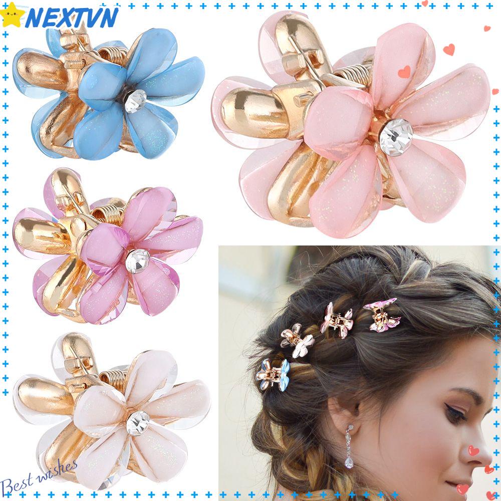 Kẹp Tóc Đính Đá Hình Hoa Nhỏ Xinh Thời Trang Cho Nữ