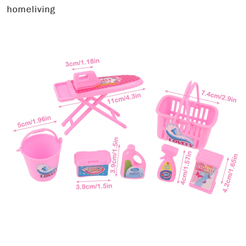 1 Bộ Giỏ Đựng Đồ Giặt Bằng Sắt Dùng Trang Trí Nhà Búp Bê