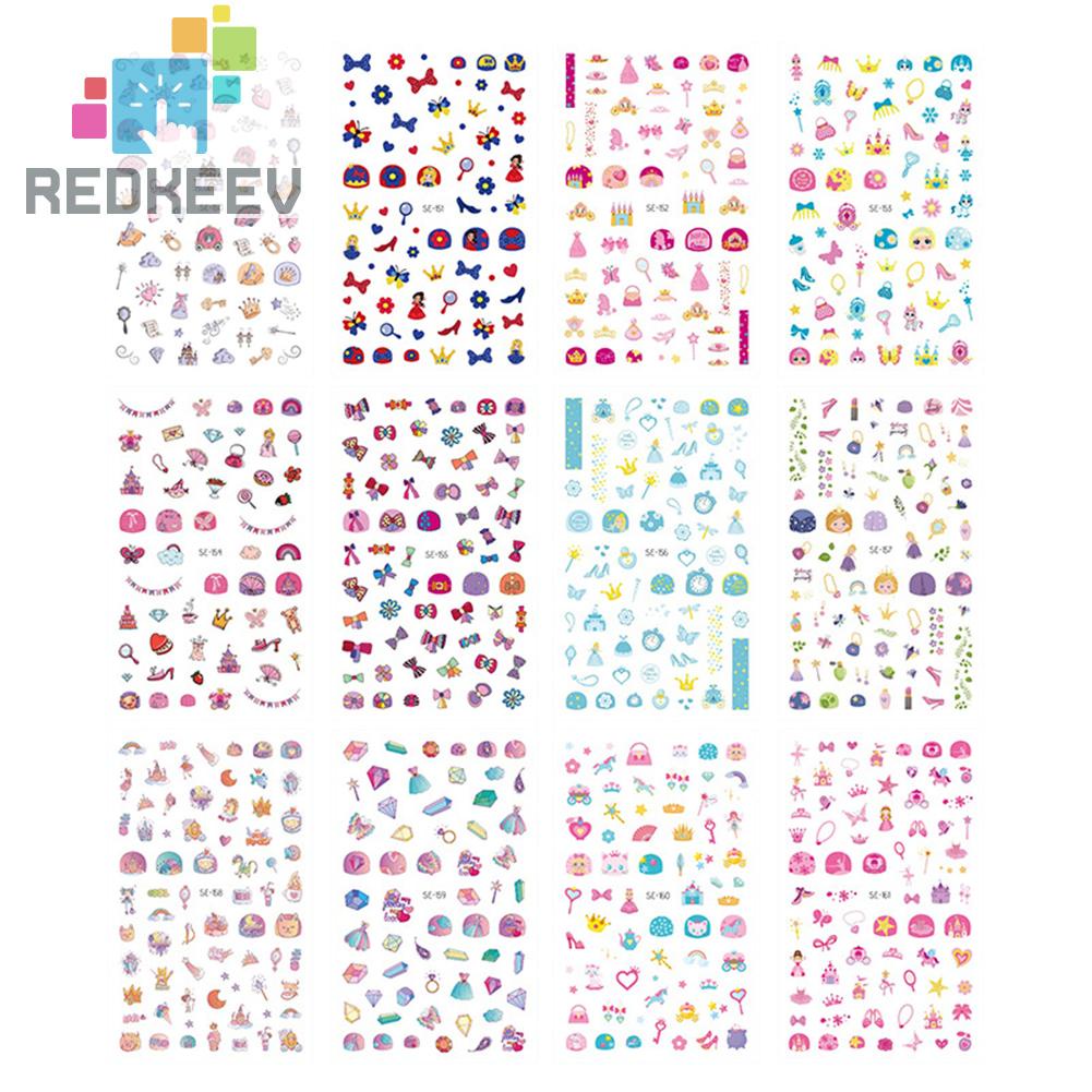 Bộ 12 Miếng Dán Trang Trí Móng Tay DIY Họa Tiết Hoạt Hình Dễ Sử Dụng