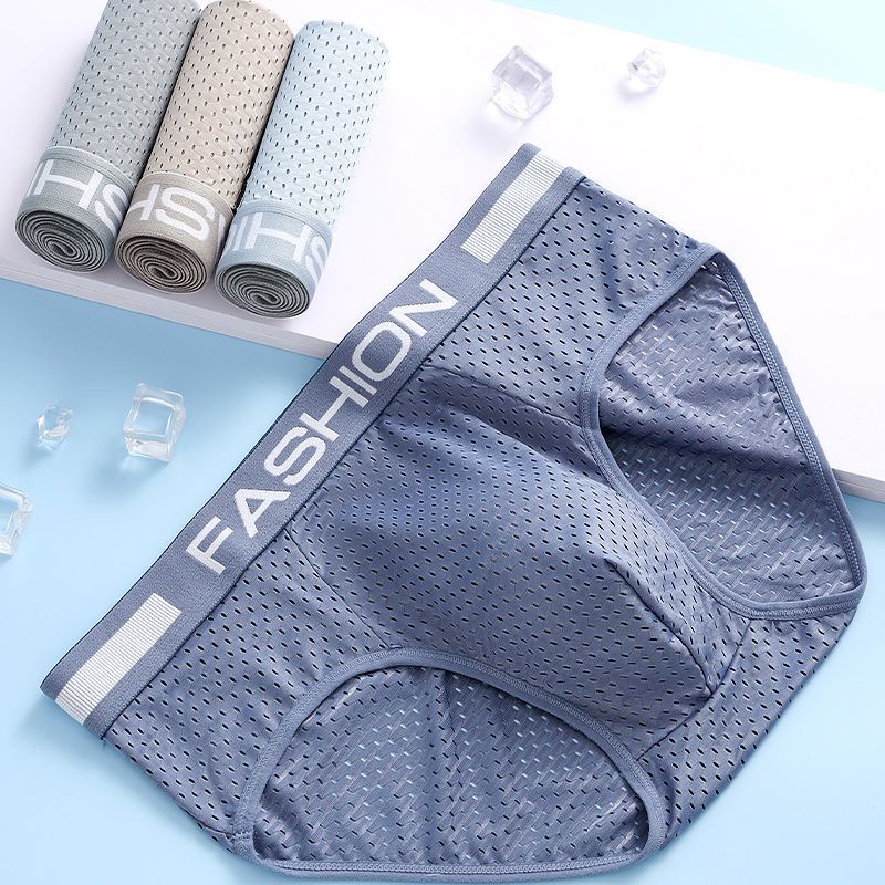 Ice silk đồ lót nam quần sịp lưới thoáng khí vô giá kháng khuẩn đồ lót nam thiếu niên