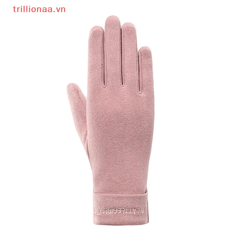 Găng Tay Lái Xe Chống Gió Giữ Ấm Mùa Đông Có Thể Chạm Màn Hình Cảm Ứng Dành Cho Nữ