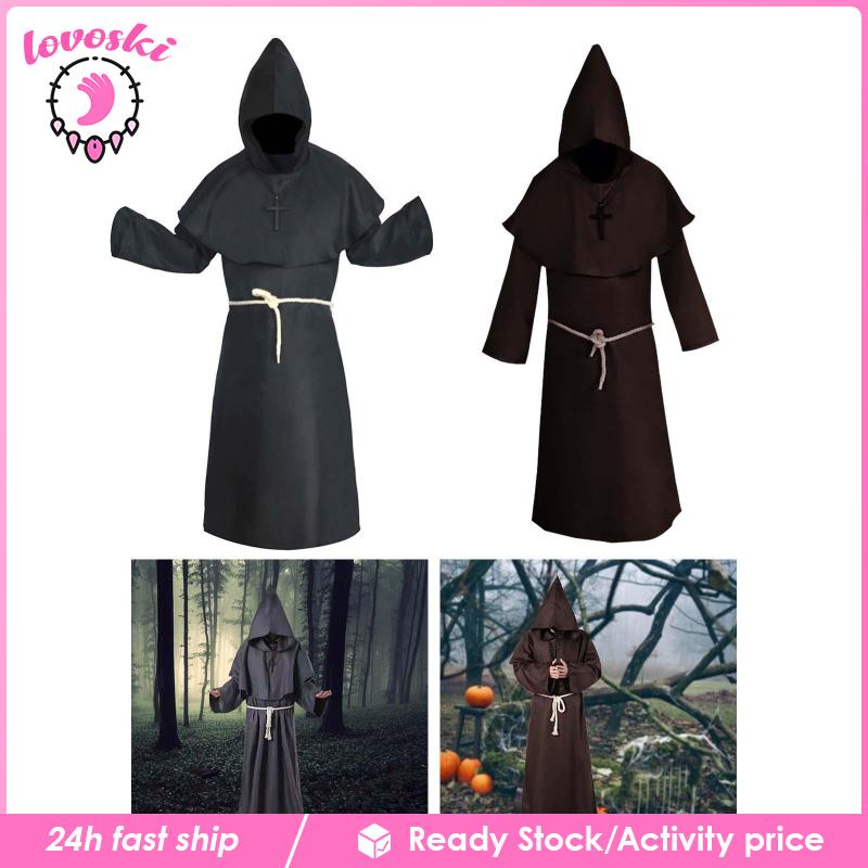 Áo Choàng Hóa Trang Phù Thủy Phong Cách Gothic Thời Trung Cổ Cho Nam Và Nữ