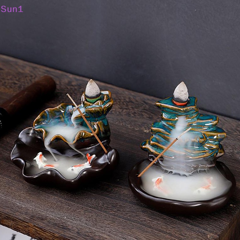 Sun1 &gt; Giá Đỡ Thác Khói Trầm Hương Bằng Nhựa Resin Trang Trí Nội Thất Phòng Ngủ
