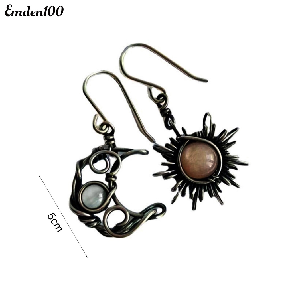 1 Đôi Bông Tai Hình Mặt Trăng Bằng Hợp Kim Tinh Tế