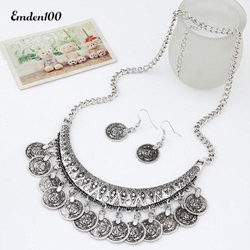 Bộ Vòng cổ + Bông Tai Thời Trang Vintage Cho Nữ