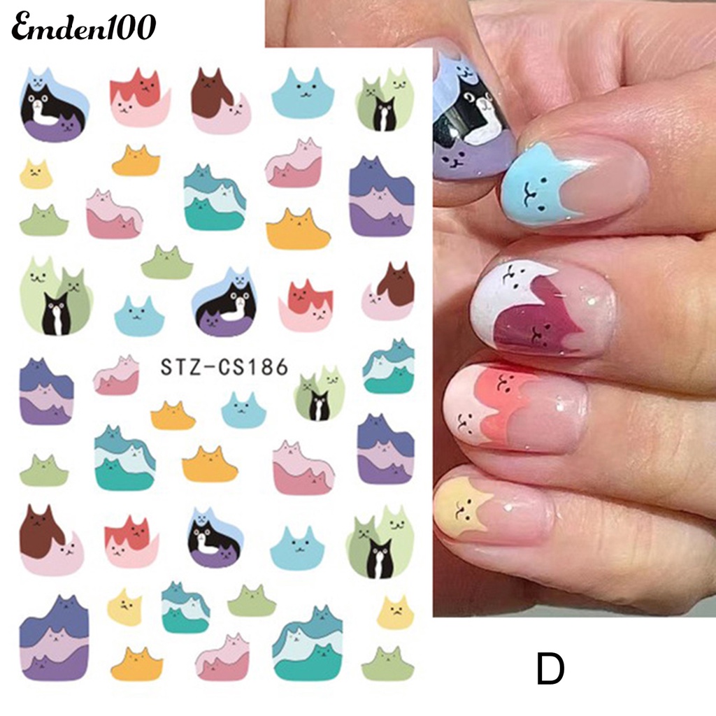 Bộ 2 Miếng Dán Trang Trí Móng Tay Không Phai Họa Tiết Hoạt Hình