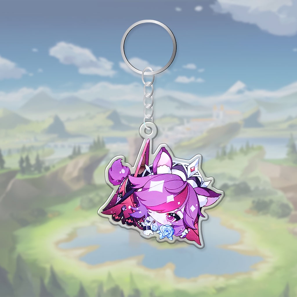 Móc khoá Genshin Impact Chibi Mica Acrylic Gund Anime in hình nhân vật cute trang trí túi xách balo làm quà tặng bạn bè