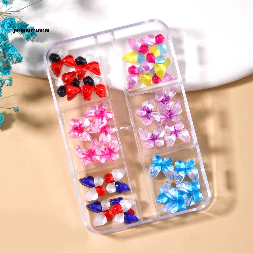 Jen 1 Hộp Nhãn Dán Trang Trí Móng Tay Mini Hình Động Vật / Thỏ / Gấu Bướm / Gấu Đáng Yêu Cho Salon