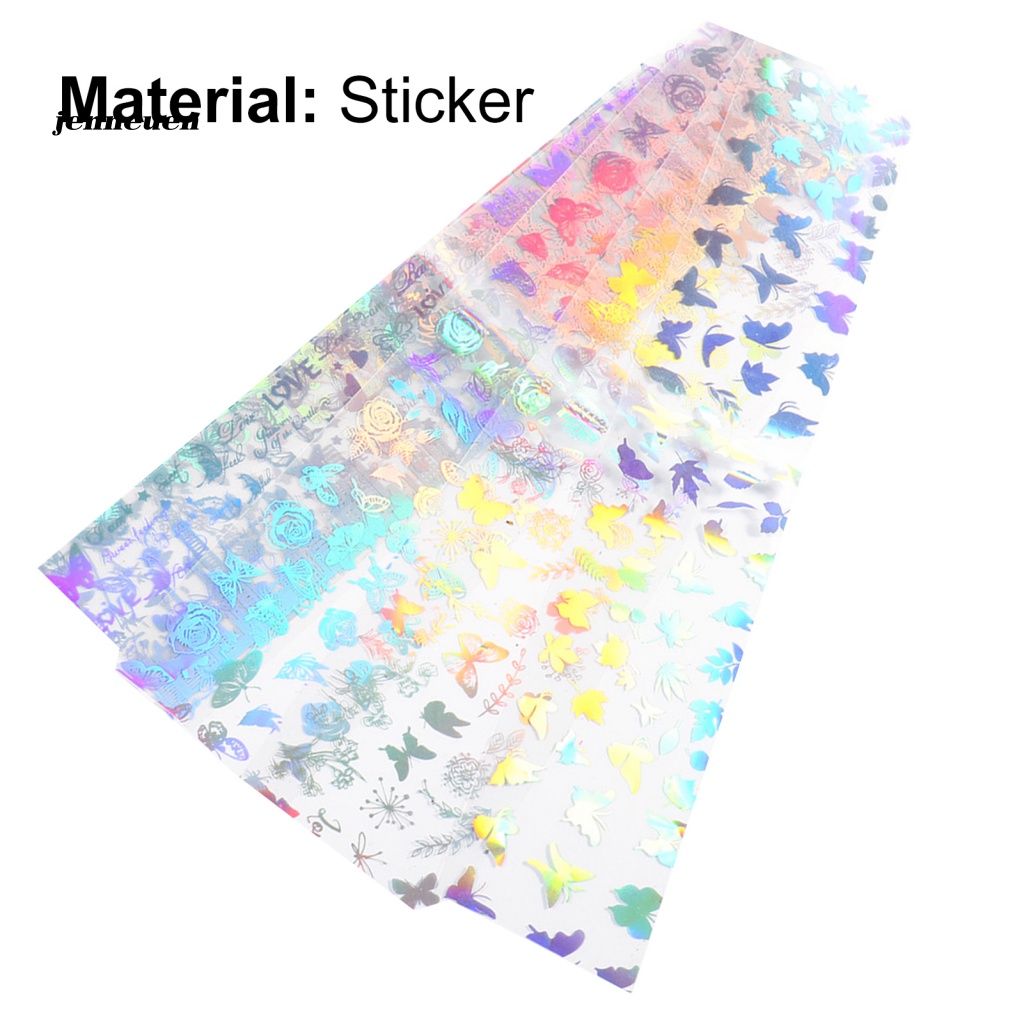 Set 10 Nhãn Dán Móng Tay Mini Màu Laser Lấp Lánh DIY