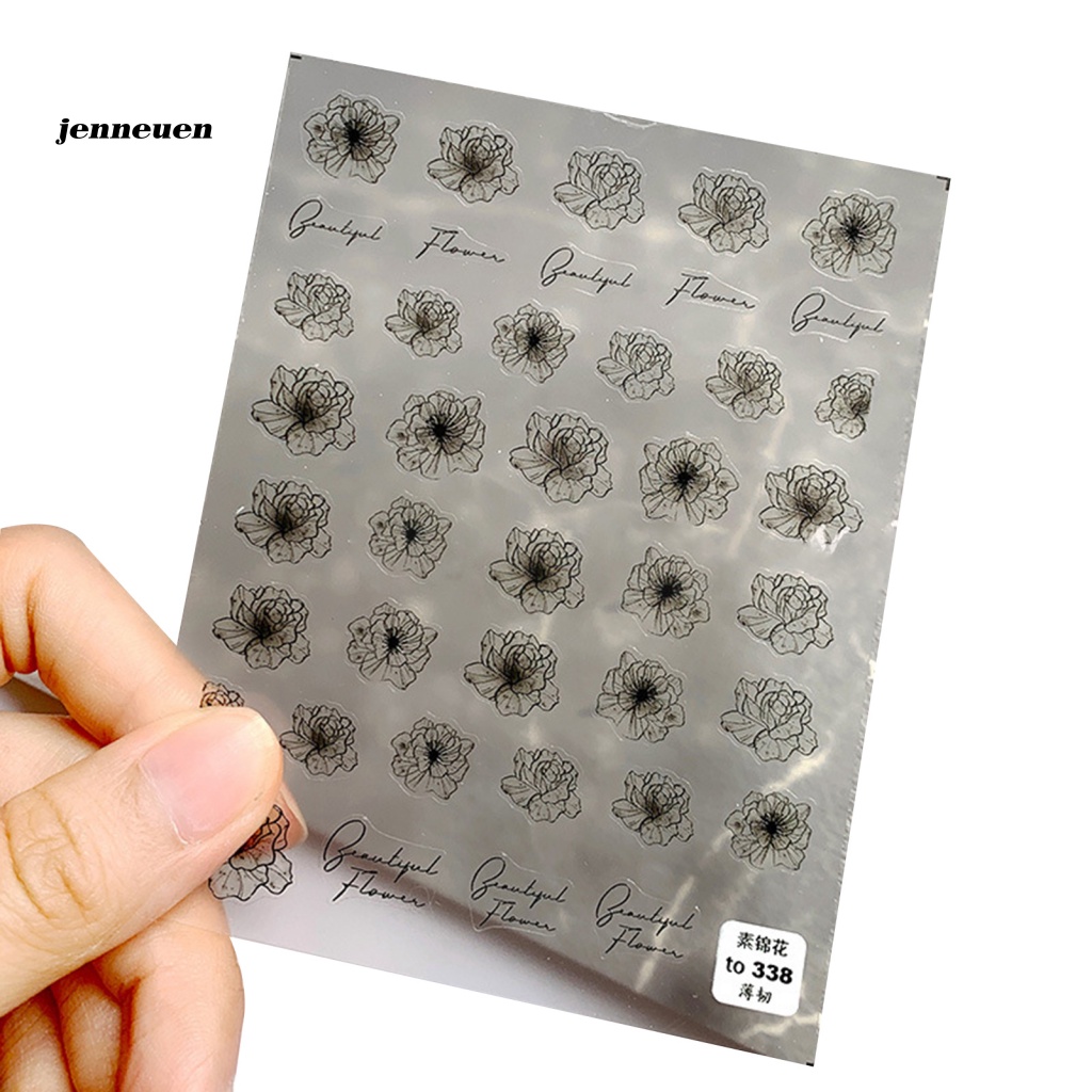 1 Tấm Sticker Dán Móng Hình Hoa Mini Không Đường May Siêu Dính
