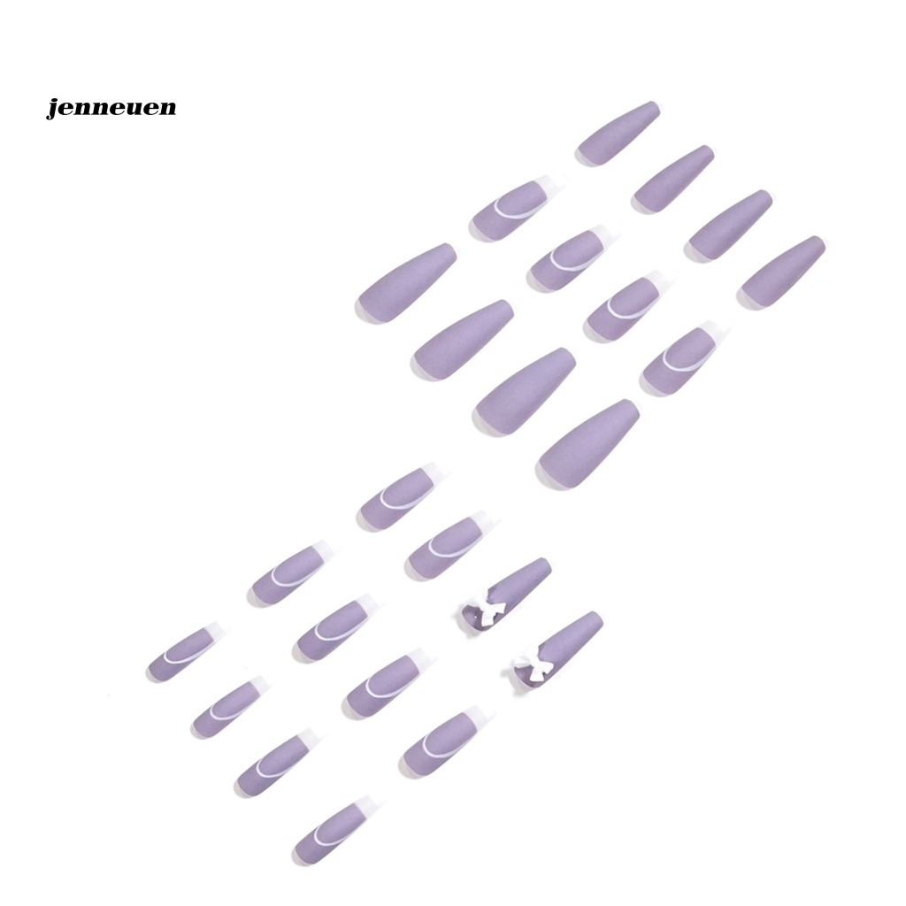 Bộ 24 Móng Tay Giả Bề Mặt Sáng Chống Rách