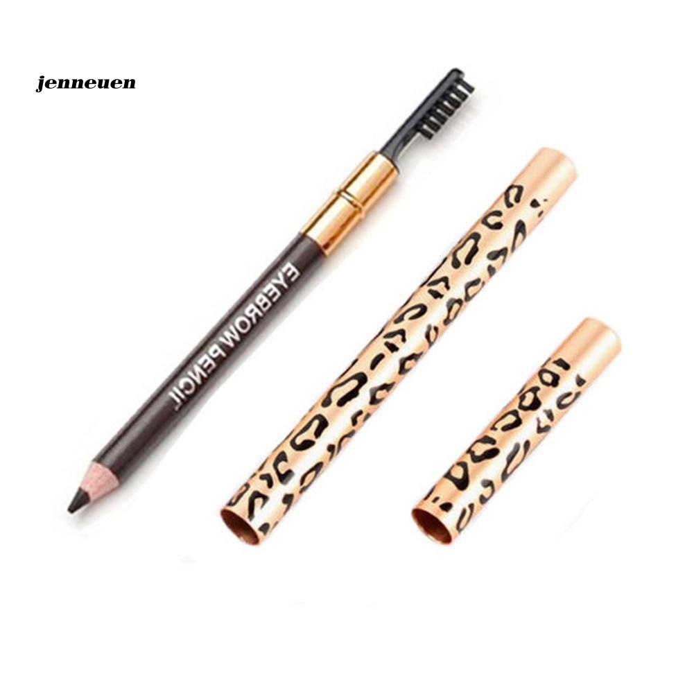 Bút Chì Kẻ Lông Mày JEN JEN Hai Đầu Chống Thấm Nước In Họa Tiết Da Báo