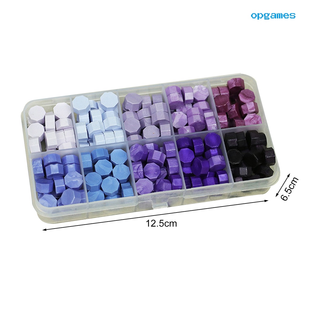 Bộ 200 Hạt Sáp Đóng Dấu Niêm Phong Thiệp Mời Hình Bát Giác Dễ Sử Dụng