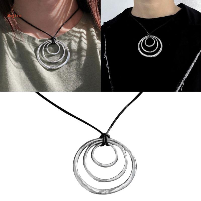 Vòng cổ Hợp Kim Mặt Tròn Phong Cách Bohemian Cổ Điển