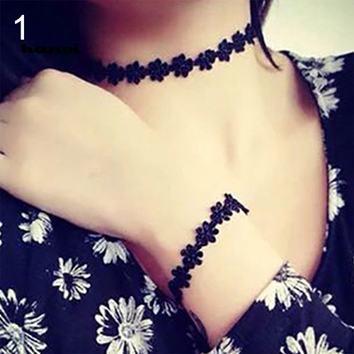 Vòng Cổ Choker Ren Co Giãn Màu Đen Ngọt Ngào Phong Cách Boho Cổ Điển Thập Niên 80S 90S