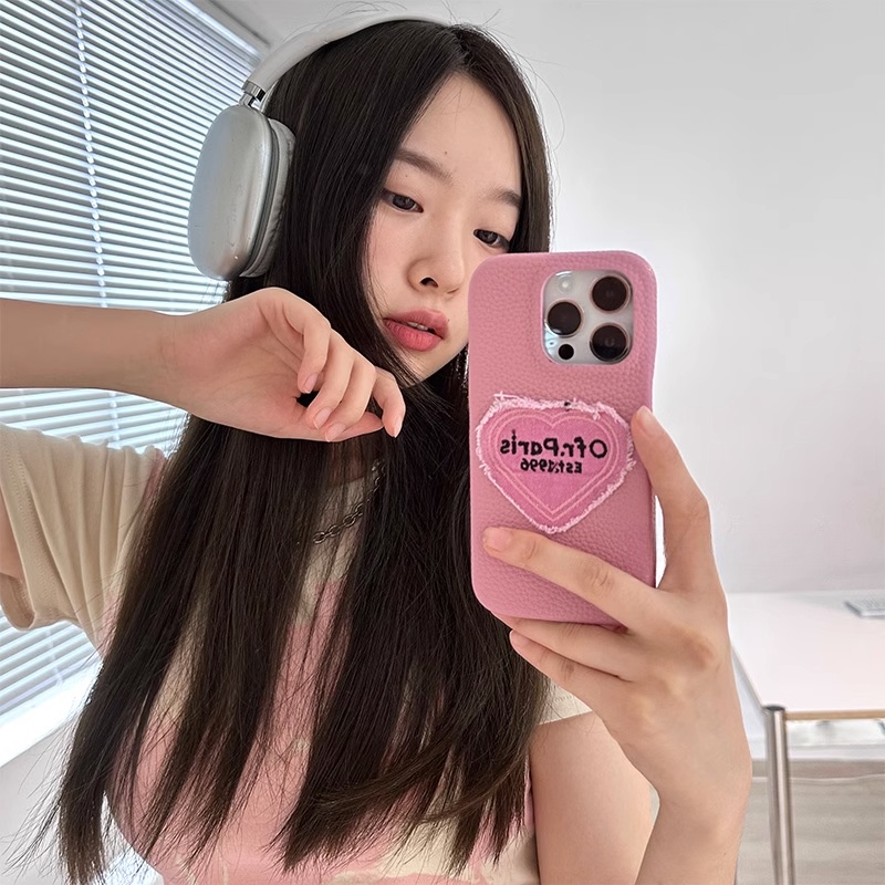 Ốp Điện Thoại Họa Tiết Vải denim Hồng Cho Iphone 15 / 11 / 14promax 12 14 12pro 13promax