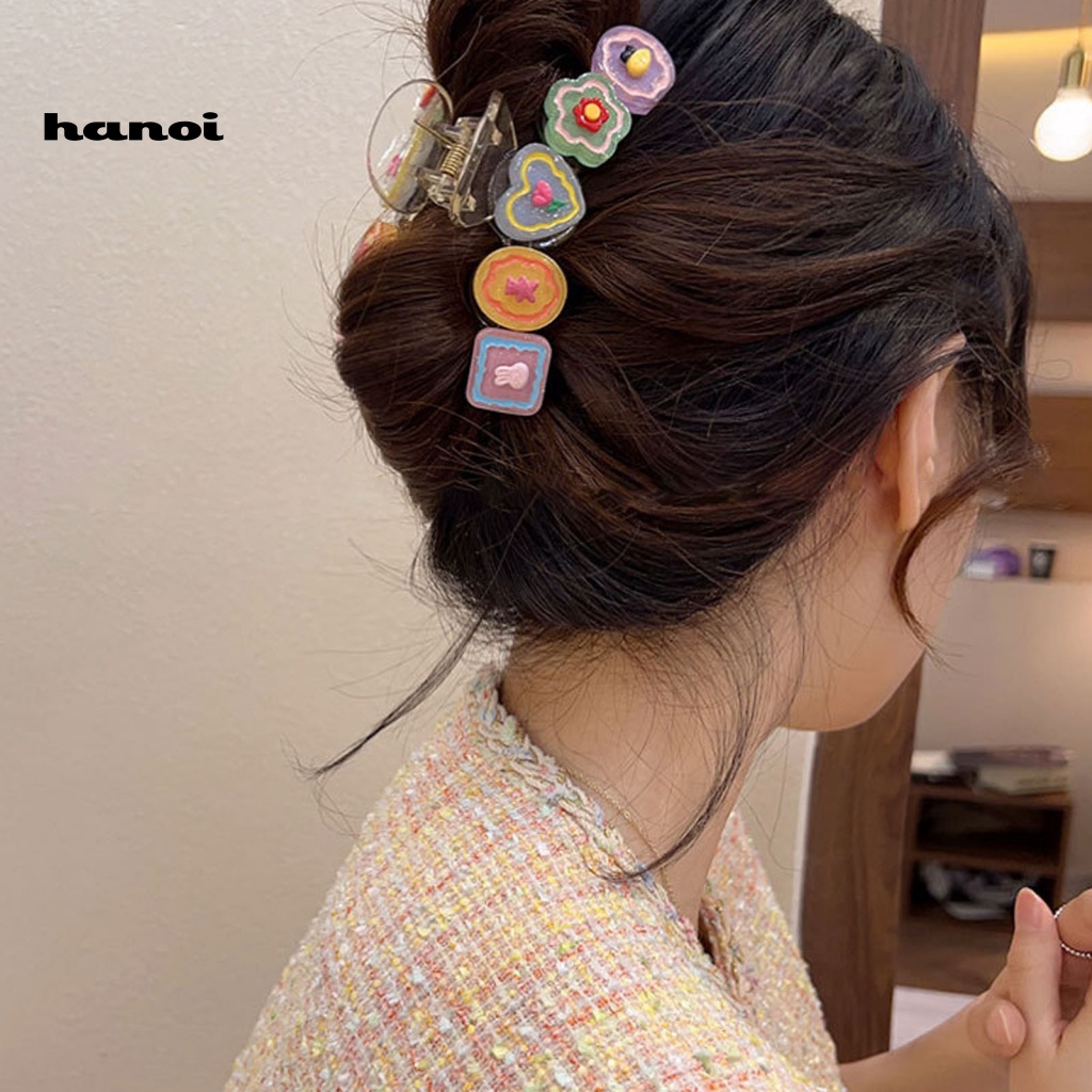 Kẹp Tóc Nhựa Họa Tiết Hoạt Hình Màu Kẹo Ngọt Dành Cho Nữ