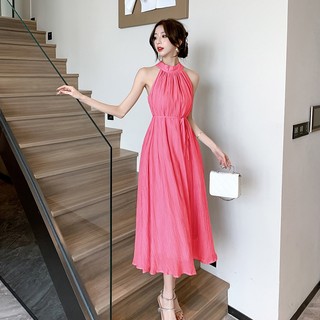 Đầm sát nách dáng rộng thiết kế cột dây eo nữ tính