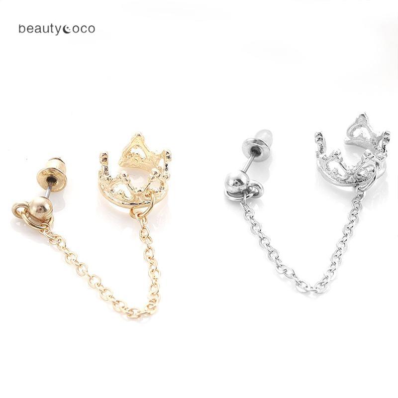 Beautycoco🍊Hoa Tai Hình Vương Miện Đính Đá Nhân Tạo Thời Trang