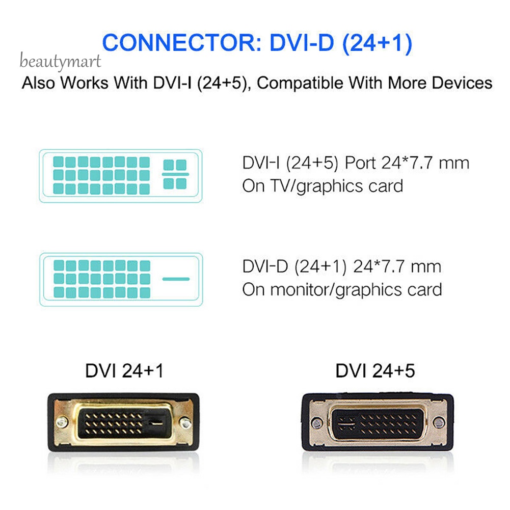 Dây Cáp Chuyển Đổi 1080P HDMI Sang DVI-D Cho HDTV beautymartm1