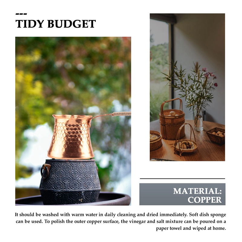 Bình pha cà phê thổ nhĩ kỳ máy pha cà phê moka pot 3 người 200 ml đồng làm bằng tay phụ kiện quà tặng trang trí chất lượng cao