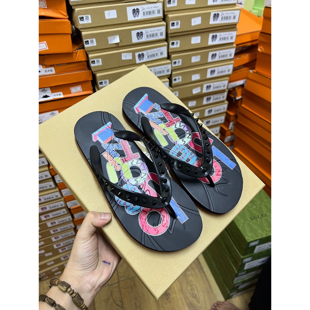 Dép xỏ ngón, tông LB logo nhiều màu fullbox bill thẻ LA on web