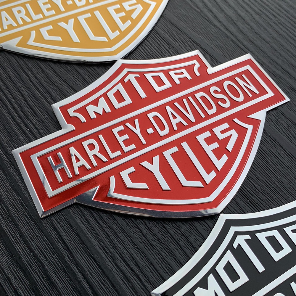 Miếng Dán Logo Harley Davidson 3D Bằng Kim Loại Trang Trí Mũ Bảo Hiểm