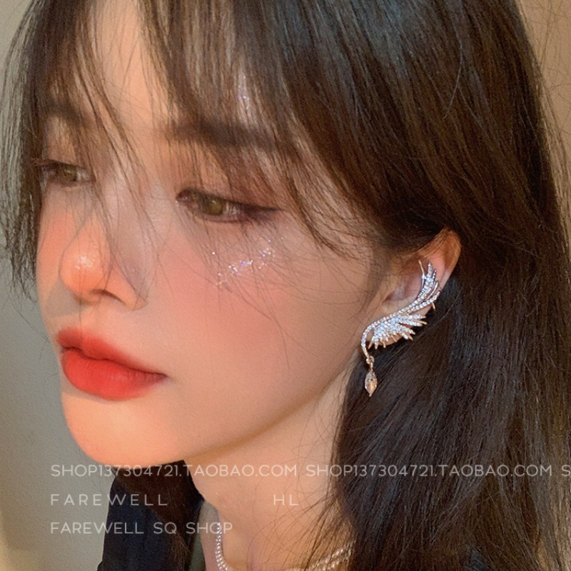 Bông Tai Hình Đôi Cánh Đính Đá Zircon Thời Trang Dành Cho Nữ