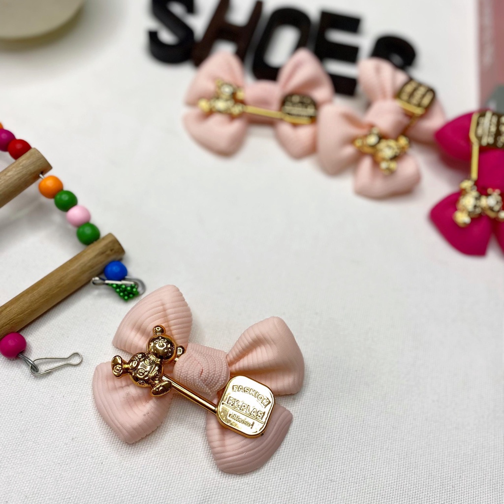 SKA4   - Sticker, nơ Gấu mới nhiều màu hồng dễ thương