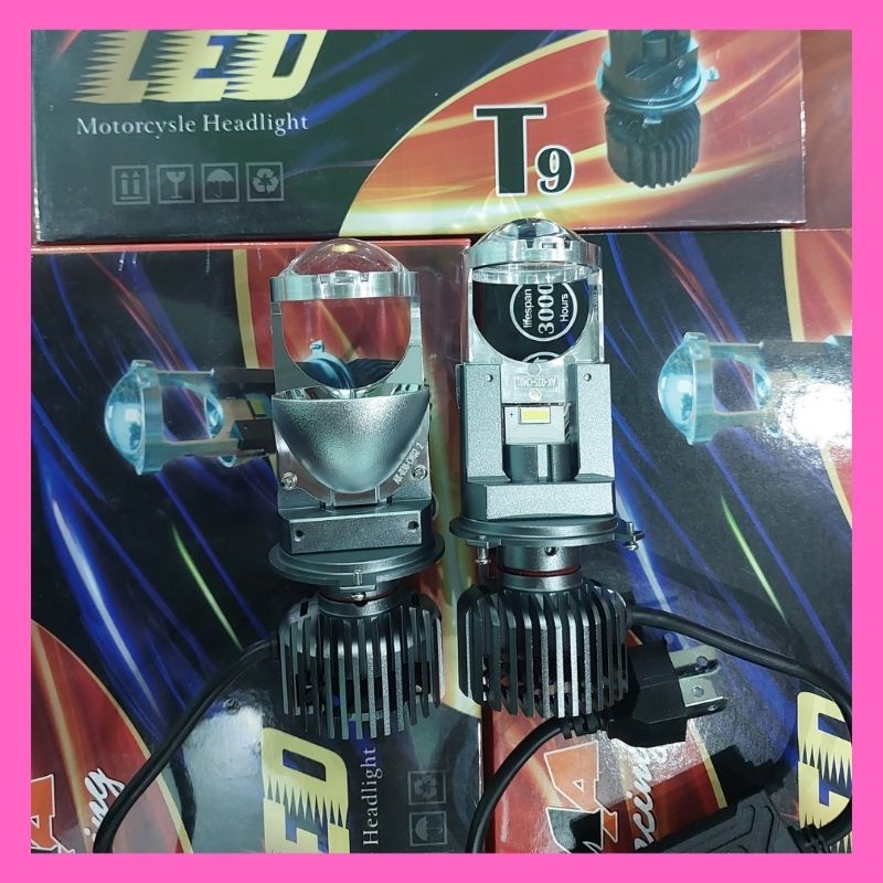 Đèn Pha LED Bi cầu mini T9 MA Racing 60W chân H4 ô tô / xe máy  Mẫu mới nhất 2023.