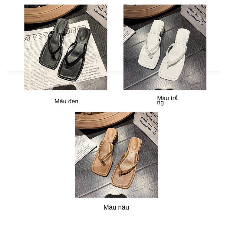 Dép Sandal Xỏ Ngón Đế Dày Chống Trượt Thời Trang Mùa Hè 2023 Cho Nữ