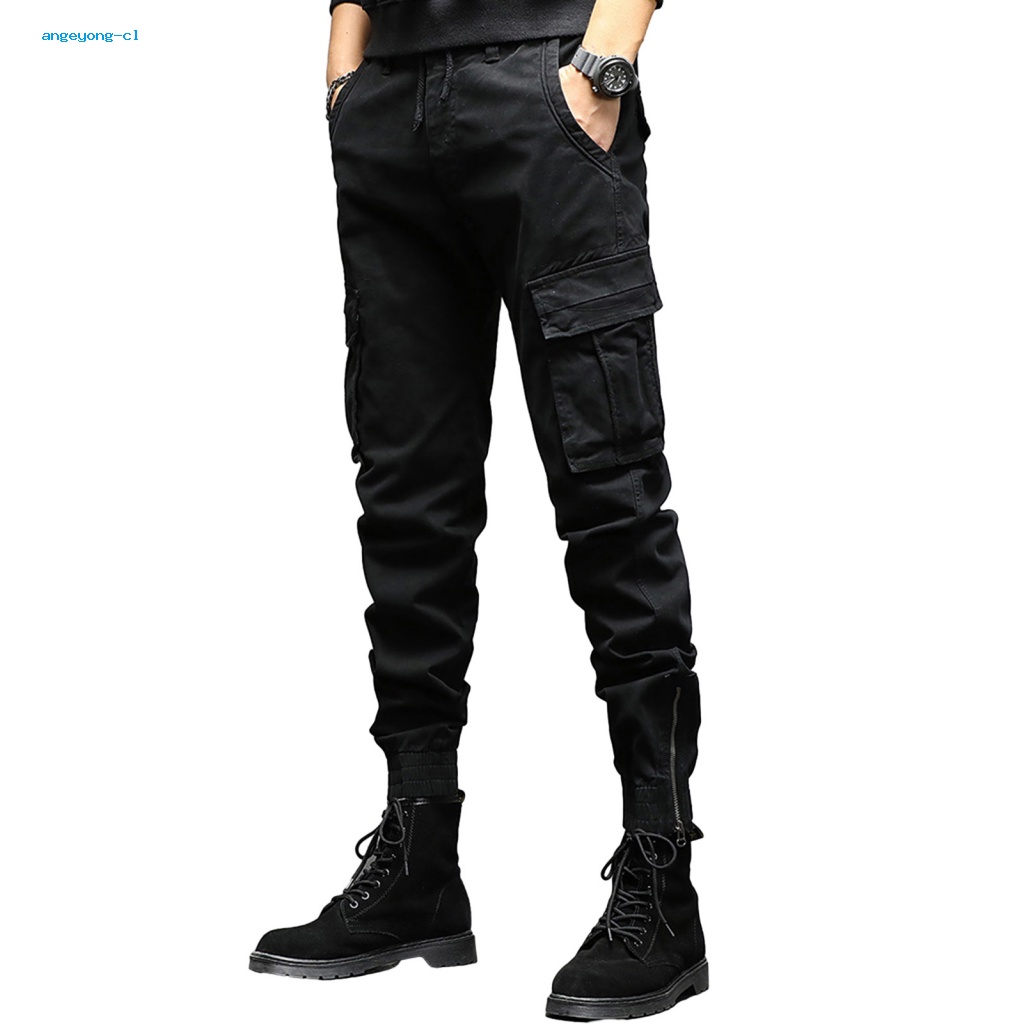 Quần Dài Lưng Thun Nhiều Túi Đa Năng Màu Sắc Thời Trang Đường Phố Cho Nam