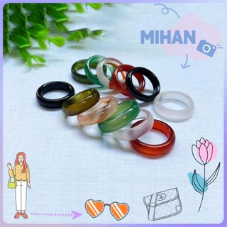 Nhẫn mã não đỏ/ xanh lá/ đen thời trang