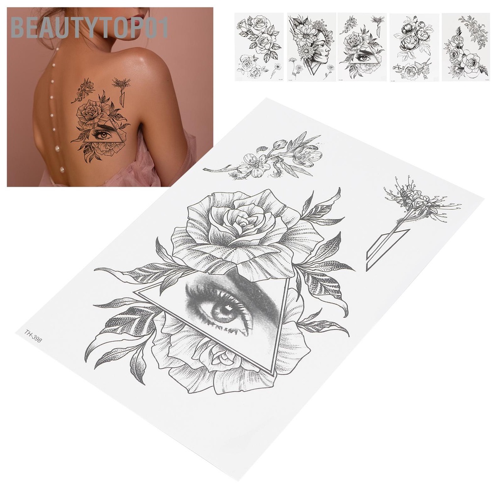 BeautyTop01 Tạm thời Miếng Dán Hình Xăm Cánh Tay Ngực Lưng Chân Chống Nước Nữ Hoa