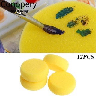Bộ 12 Miếng Xốp Tròn Vẽ Tranh Màu Vàng Mới
