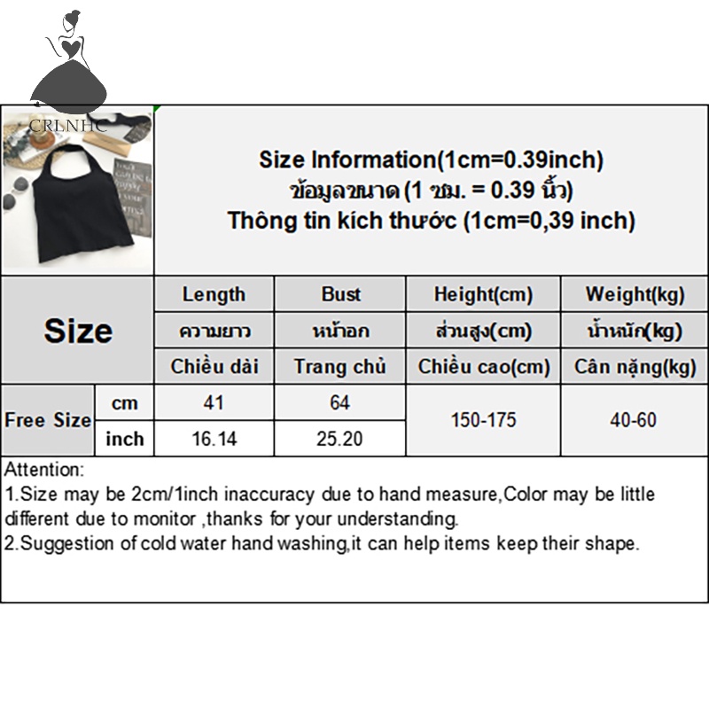 Áo hai dây CRLNHC mùa hè màu trơn phong cách Hàn Quốc gợi cảm cho nữ