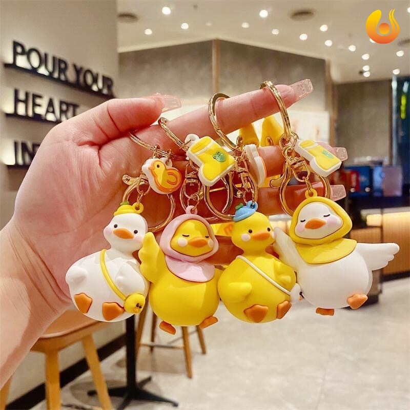 Móc Khóa Hình Vịt Hoạt Hình Vui Nhộn Dễ Thương