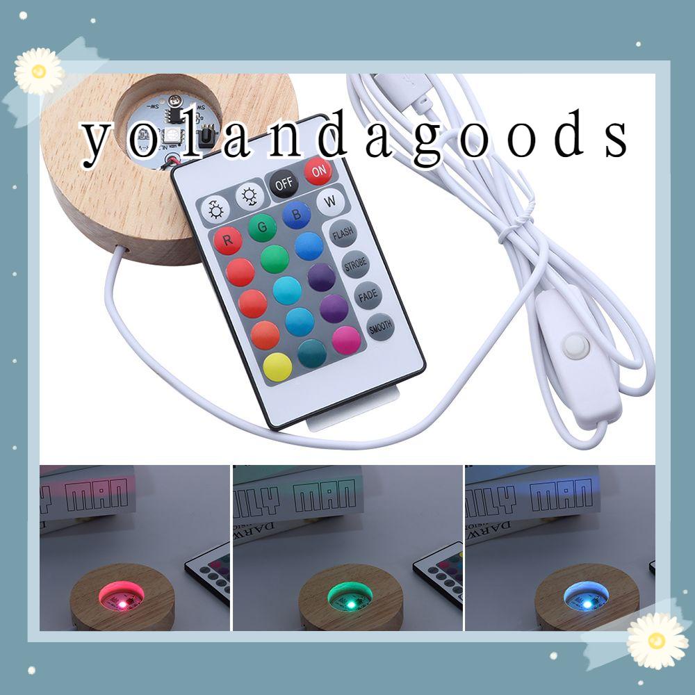 Đế gỗ tròn có đèn led trang trí lãng mạn
