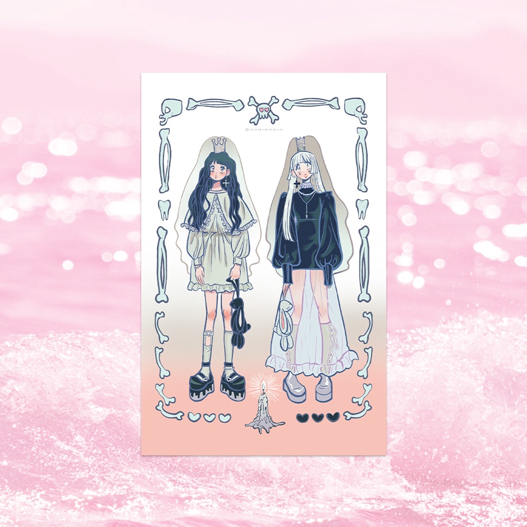 Miếng Dán Trang Trí Điện Thoại / Máy Tính Bảng Kiểu Hàn Quốc 2023Domi