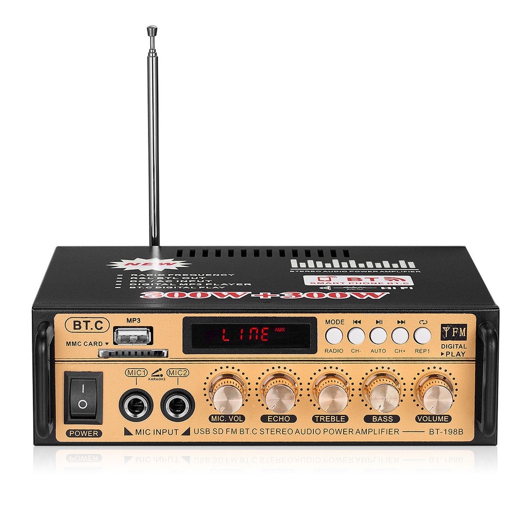 Amply mini KAW hát karaoke kết nối bluetooth bảo hành chính hãng 12 tháng