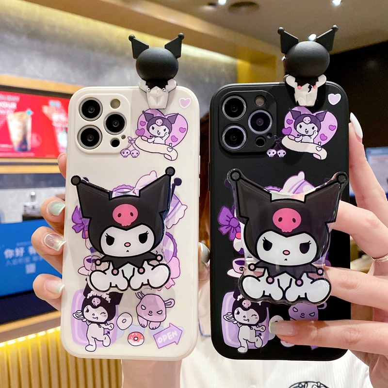 Compatible For TECNO POVA 5 4 Pro POP 5 LTE POVA 3 Camon 20 Pro Spark 8C 7T Spark 10 Pro 10C Spark GO 2023 Ốp Điện Thoại Cho Dễ thương 3D Búp bê Kuromi+Silicone Chủ