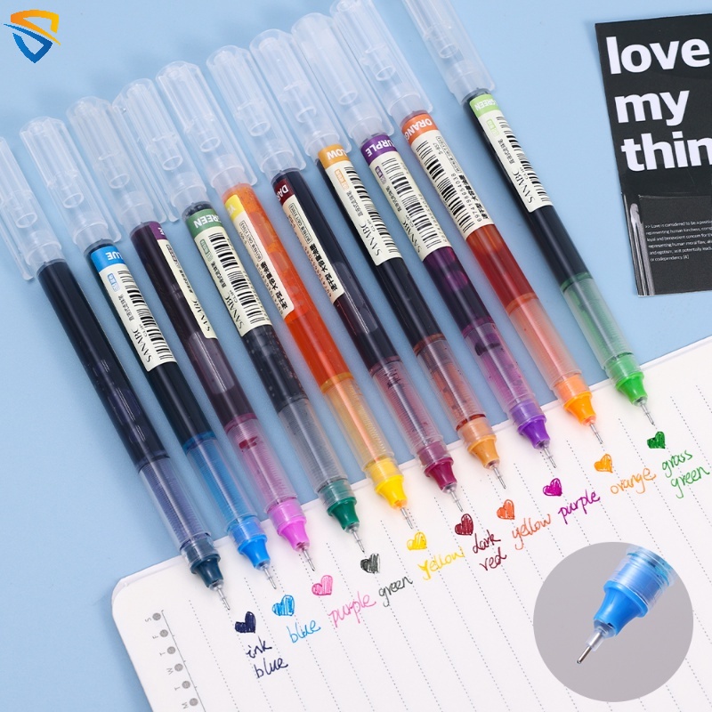 Bút Mực Gel Dạng Lỏng 0.5mm 10 Màu Tùy Chọn Dành Cho Học Sinh