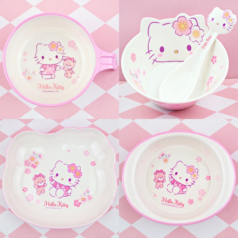 Bộ Tô Muỗng Nĩa Ăn Uống Hình Hello Kitty Dễ Thương Cho Bé Gái