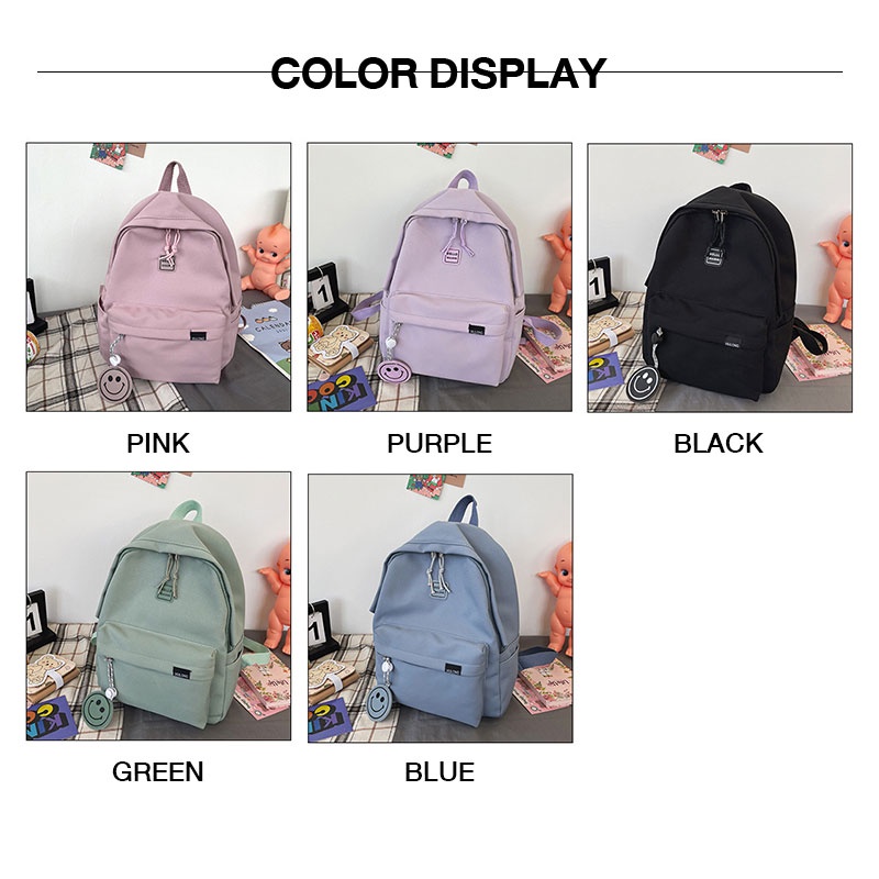 Balo nhỏ MOWEIKAIDI màu trơn dễ thương thời trang phong cách Hàn Quốc cho nữ