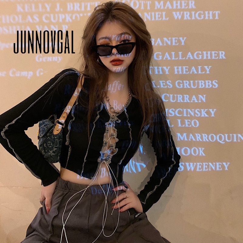 Junnovgal women 2023 thời trang mới dây đeo ngực có gân đàn hồi cao kéo dây áo mỏng gợi cảm