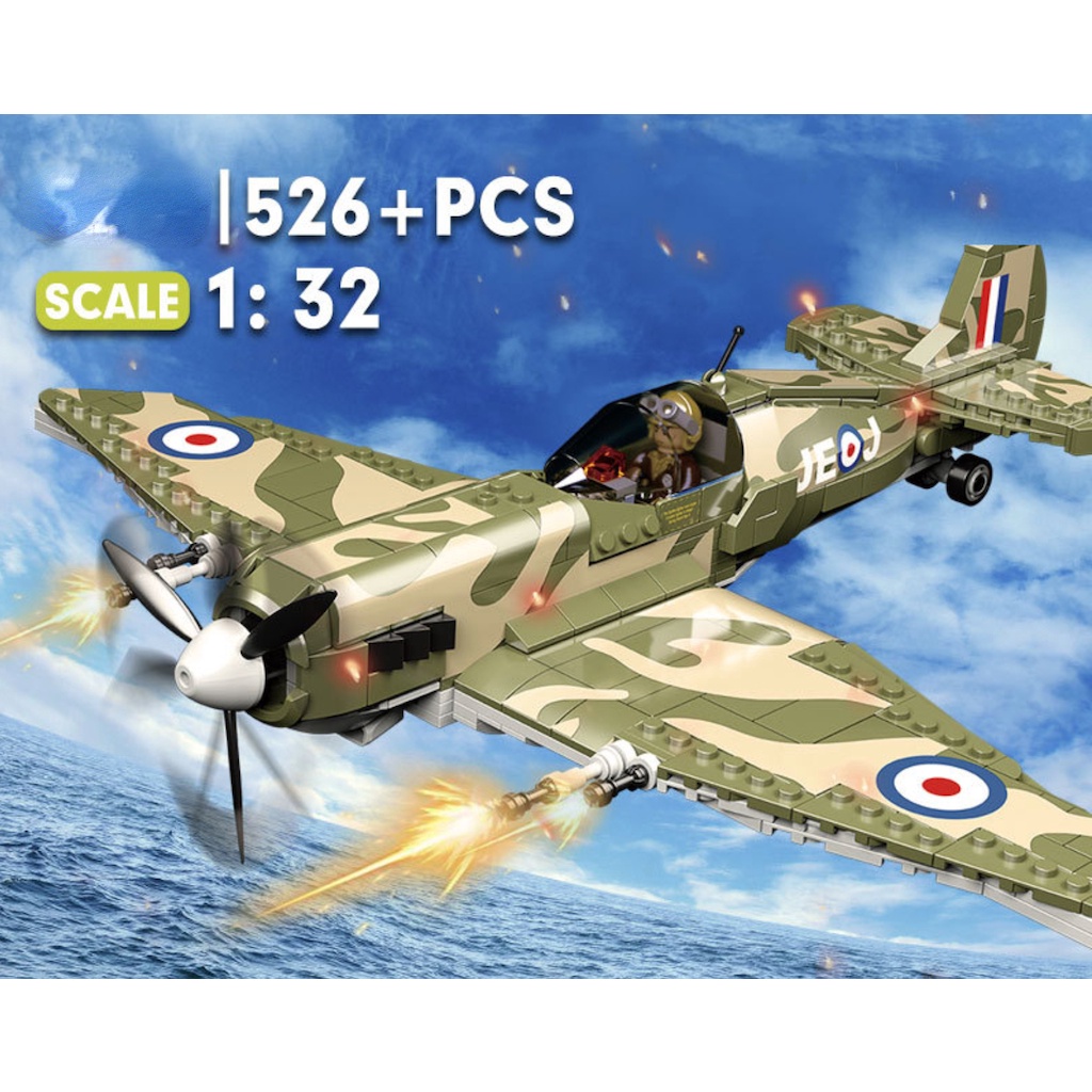 Bộ 526 Mô Hình Máy Bay Chiến Đấu MOC MK9 Spitfire DIY Tỷ Lệ 1: 32