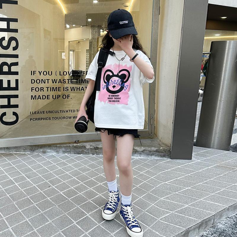 Áo Thun Mùa Hè 100% cotton Tay Cộc Cho Bé Gái