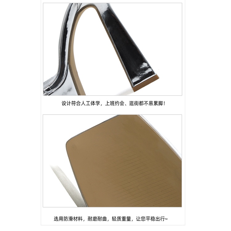 Giày Cao Gót Sandal Một Gót Chống Thấm Nước Phong Cách Âu Mỹ Thời Trang Mùa Hè 2023 Mới