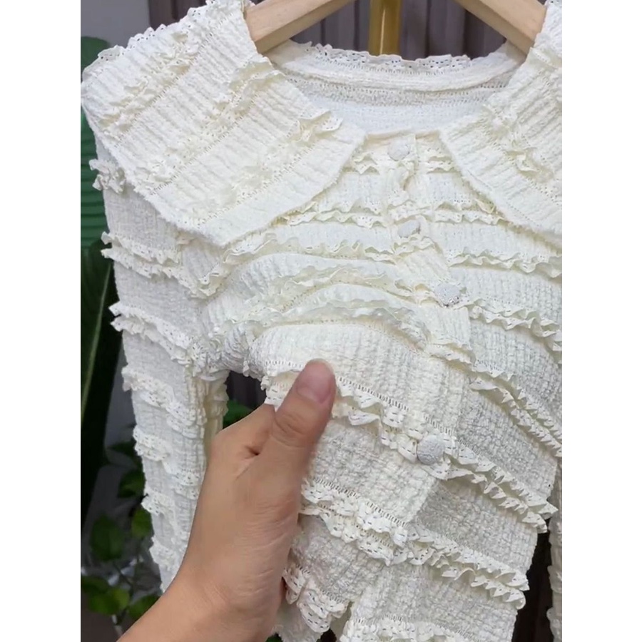 Áo Sơ Mi Tay Dài Cổ Búp Bê Phối Ren Thời Trang Mùa Thu Cho Nữ