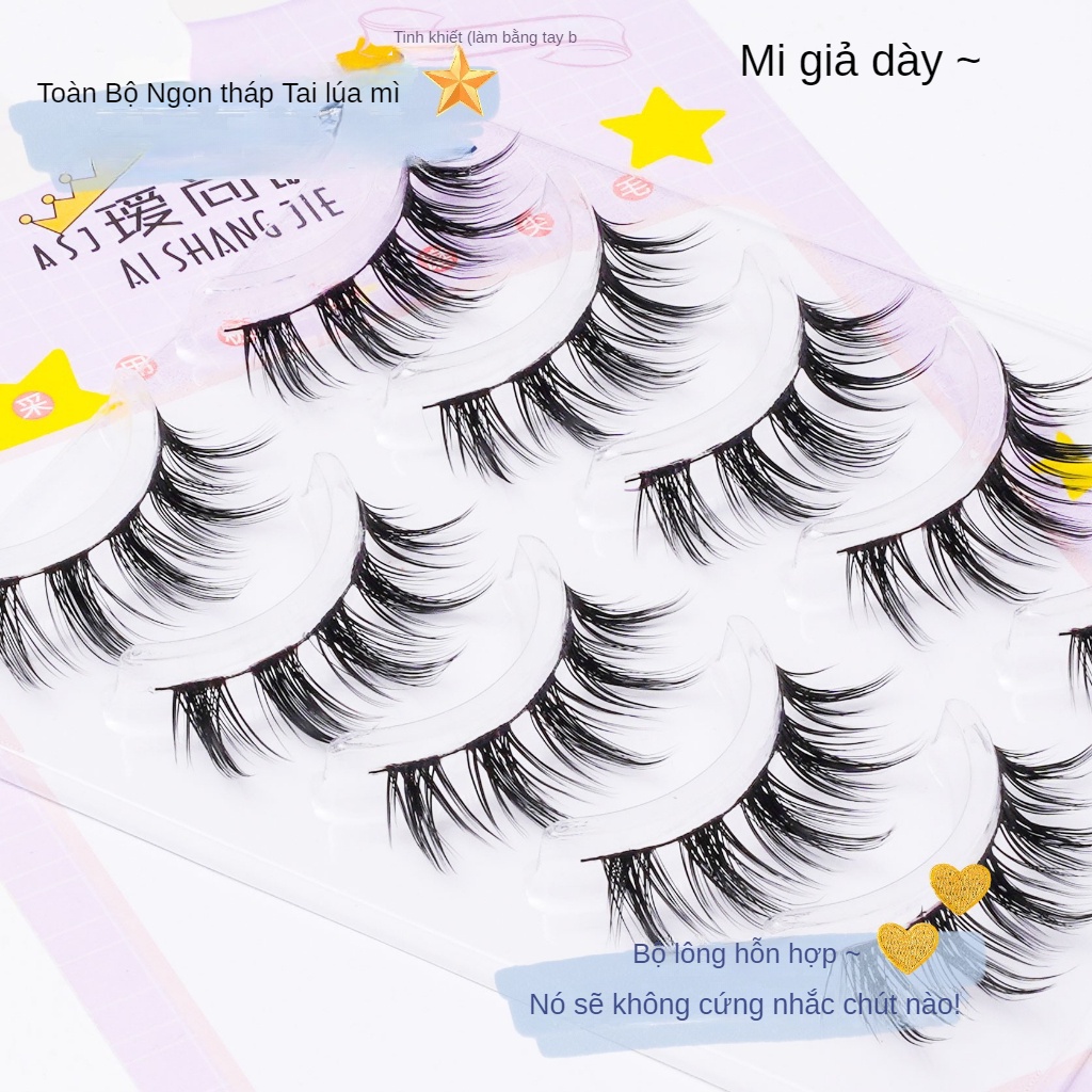 Lông Mi Giả Xoăn Dày Tự Nhiên Bằng Lúa Mạch Phong Cách Âu Mỹ Dành Cho Trang Điểm Cô Dâu